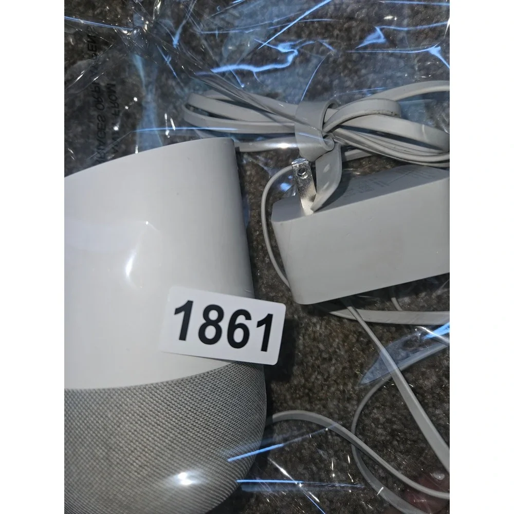 Google Home Smart Speaker White Slate Fabric Base Model A4R-HOME with Power Cord
